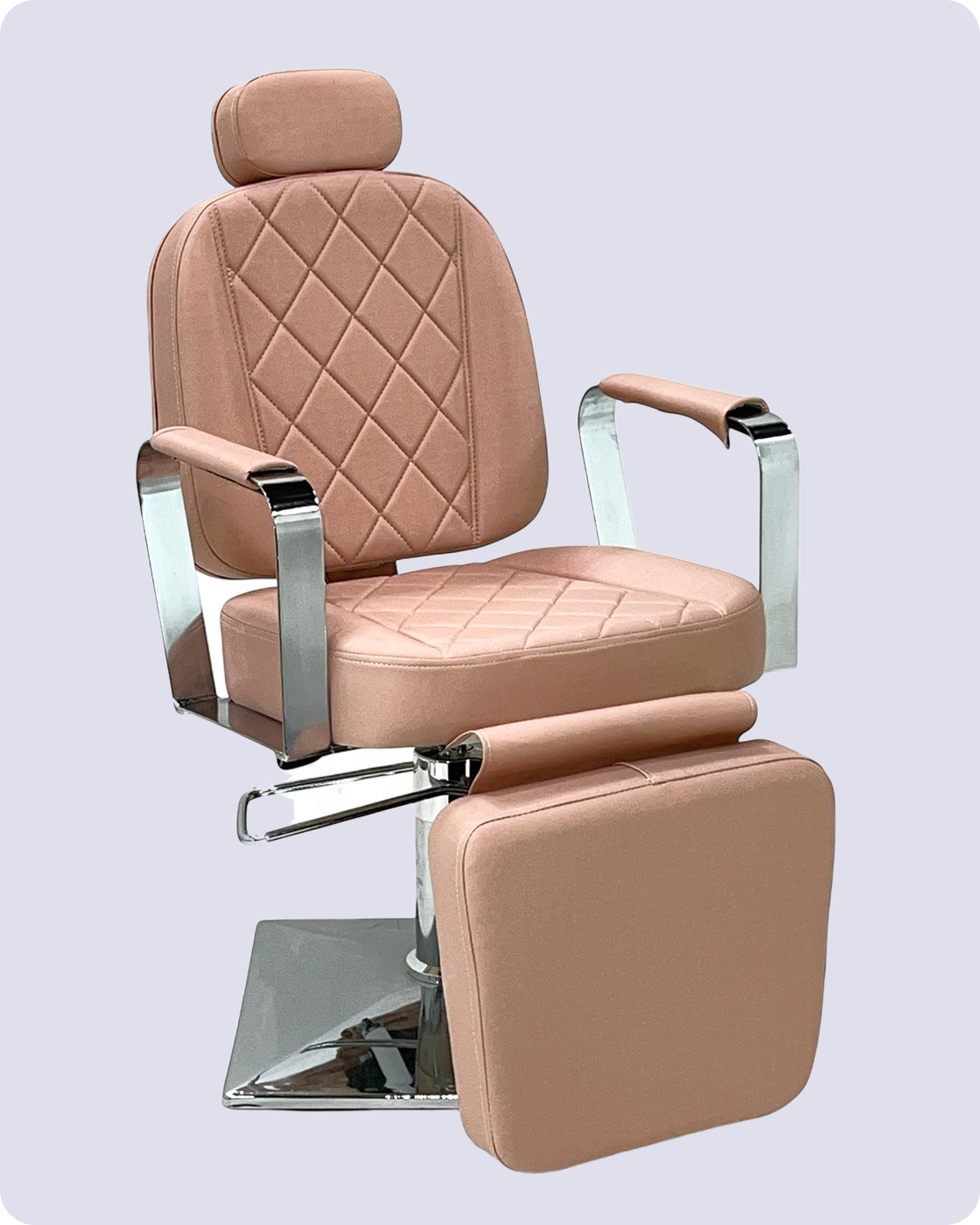 A light wood chair with a grey cushion in a minimalist room setting.